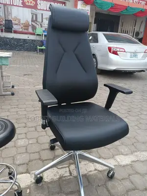Executive Black Leather High-Back Office Chair