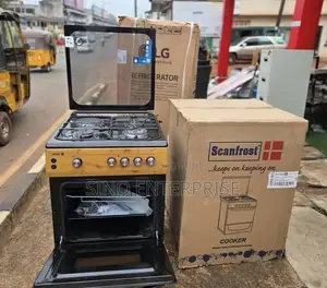 Scanfrost 60x60 3 Gas Burner 1 Electric Standing Gas Cooker -Wood