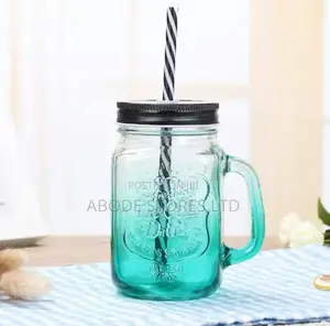 Mason Jar With Straw and Lid - 450ml