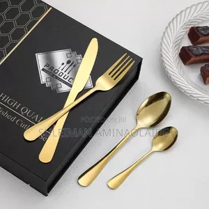 24pc Gold Cutlery Spoon Set
