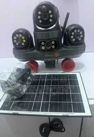 View Point Solar Powered CCTV Camera– 3 Rotating Lenses Smart Alerts