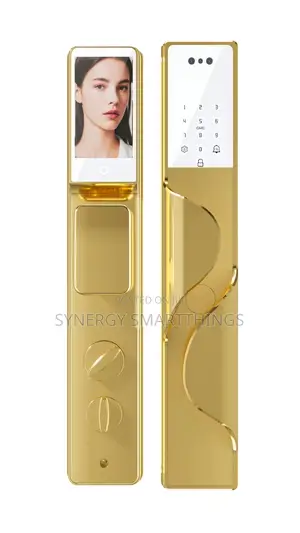 Tuya Smart Security Door Lock Camera Fingerprints Mechanical Keys Gold