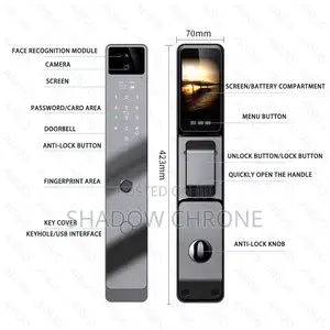 Premium Smart Door Lock With Fingerprint Password Access