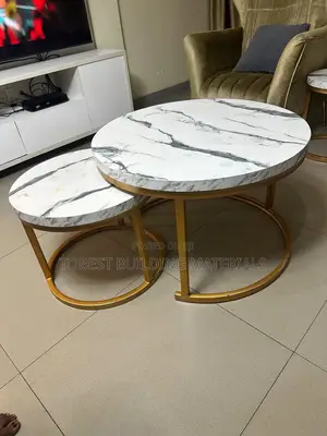 Modern Round Marble Nesting Center Tables (Set of 2)