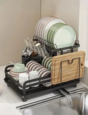 Two Layers Plate Rack(Stainless Steel)