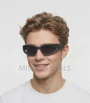 Wrap Around Oval Classic Men's Sunglasses Black