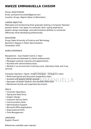 Customer Service CV