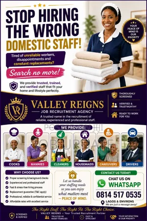 Reliable Domestic Staffing Services in Lekki, Ikoyi, Victoria Island