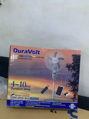 Original Duravolt DRF-2918 Rechargeable Standing Fan