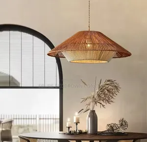 Bamboo Rattan Pendant Lamp Minimalist Boho Woven Interior Lightings