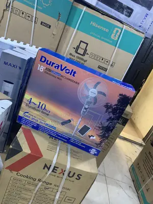 Duravolt DRF-2918 Solar Rechargeable Fan With Phone Charging Port