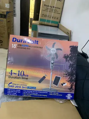 Duravolt DRF-2918 Fan With Solar Charging and Usb Port