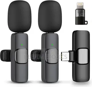 Wireless Microphones for iPhone/Android Phones 2 Pack Clip-on Mics