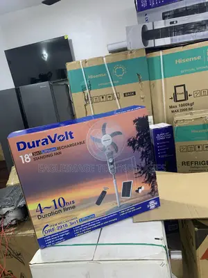 Smart Duravolt 18" Fan With Remote Control, Usb Port Solar Panel
