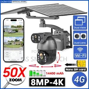 50x Zoom Outdoor Waterproof Solar Camera Wifi Dual Screen PTZ