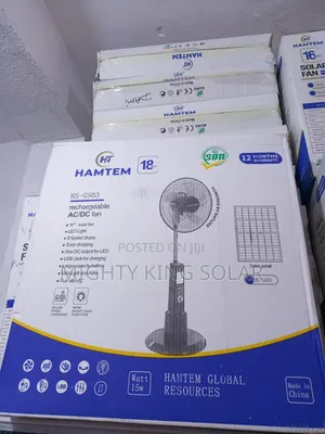 18inches Hamtem 18inch Solar Electric Fan