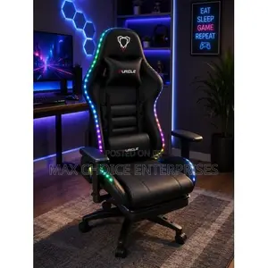 Luxury Reclining Gaming Chair With Led Lights – Black