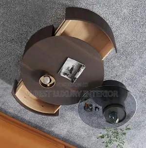 Coffee Table – Contemporary Dark Walnut Design With a Stylish Drum