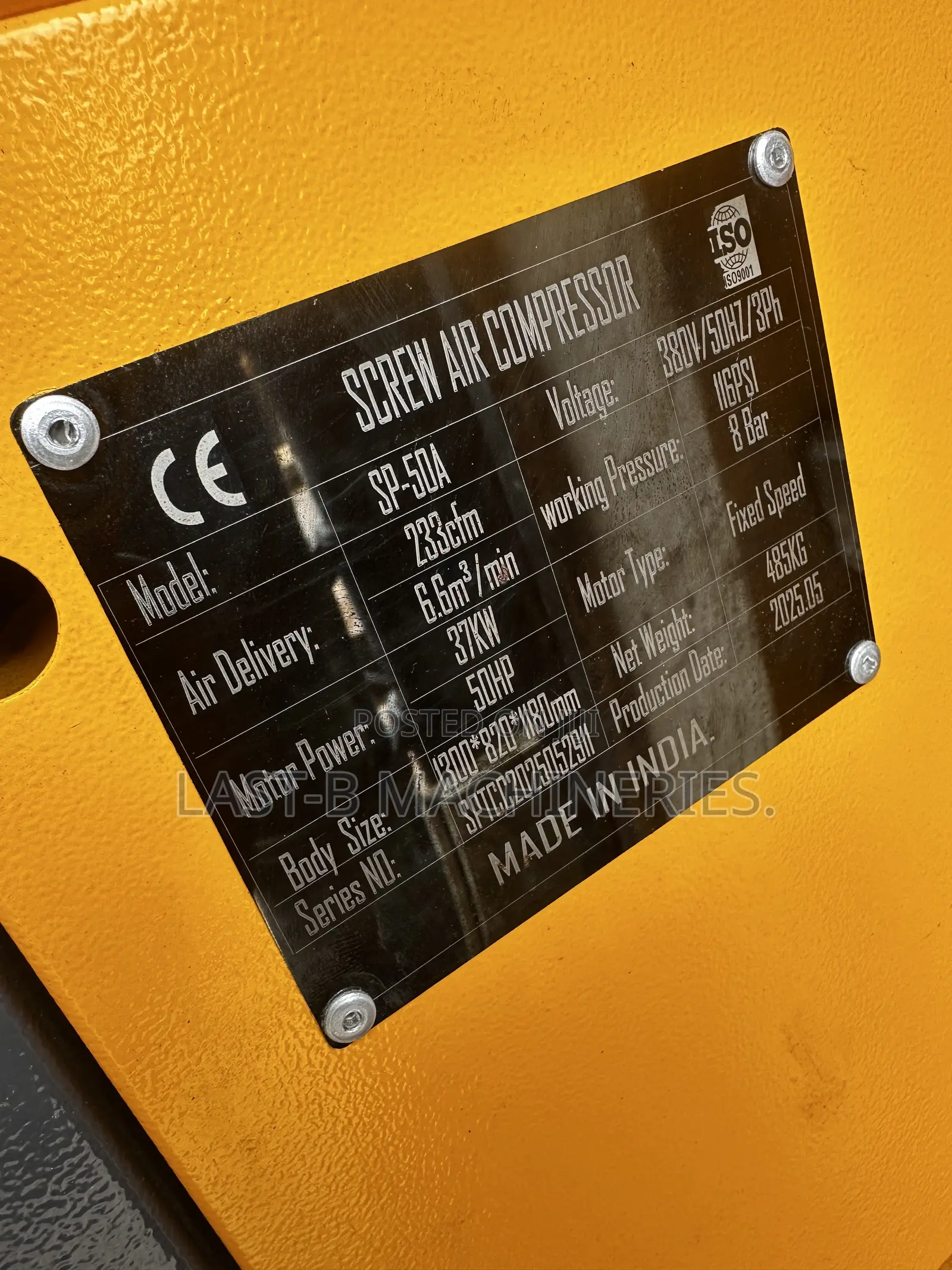 37kw (50hp) Screw Compressor Machine