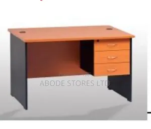 4 Ft MDF Wooden Office Table With Drawers
