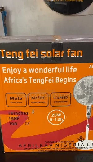 Teng Fei 18inches Solar Standing Fan With Bulb, Controller and Panel