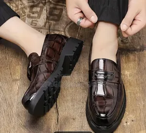 Croco-Pattern Men's Chunky Loafers Size 41-46
