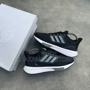 Original Adidas Eq Runner Black Grey and White Soles—-SNKS