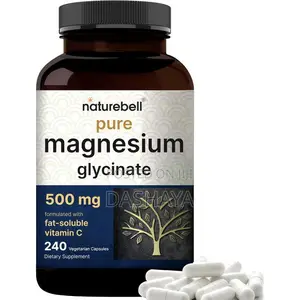 Glycinate 500mg, 240 Capsules / Chelated Purified / Sleep, Muscle