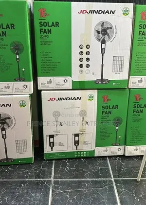 Jd Jindian 16" Solar Rechargeable Ac/Dc Fans, Model Jd-Fg