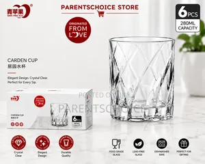 Diamond Glass Carden Cup Set – 6 Pieces (280ml)