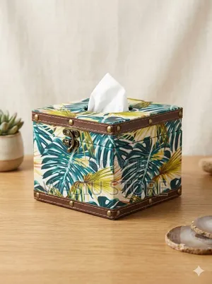 Retro Tropical Leaf Tissue Box