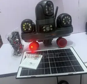 View Point Ai Solar PTZ Camera With 3 Rotating Lenses and Motion Alert