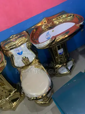 Executive Gold Color Wc Set With Unique Design