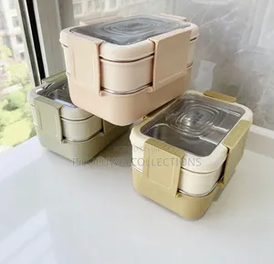 Double Layer Stainless Lunch Plate
