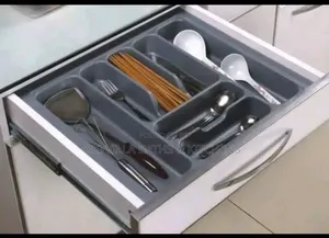 Modern 7-Compartment Kitchen Drawer Cutlery Organizer Tray – Gray