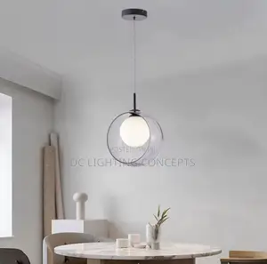 Modern Indoor Smoky Glass Led Pendant Light.