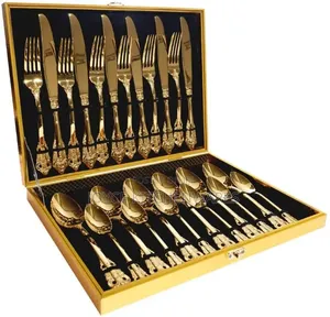 24-Piece Gold-Tone Stainless Steel Cutlery Set