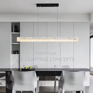 Modern Nordic Natural Marble Long Linear Led Pendant Light.