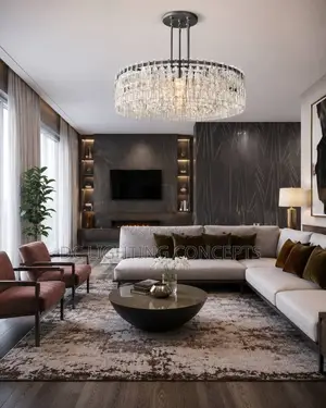 Modern Creative Luxury Crystal Round for Living Room Chandelier.