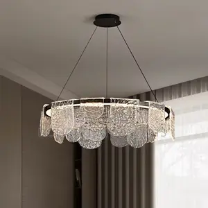 Nordic Round Glass Modern Custom Led Luxury Stainless Steel Chandelier