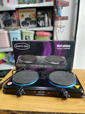 Electric Hot Plate 2 Burner - Black