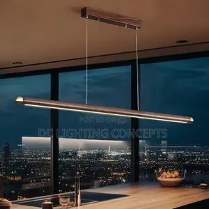 Modern Led Ash Beech Oak Black Walnut Wood Linear Pendant Light