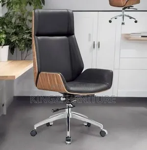 Black Faux Leather Office Chair