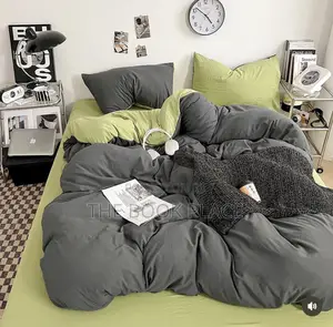Lemon/Ash Pure Cotton Bedding Set With Duvet