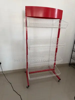 Double Baskets Supermarket Display Shelf