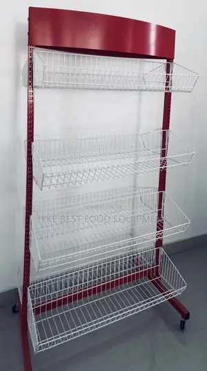 Double Baskets Supermarket Display Shelf