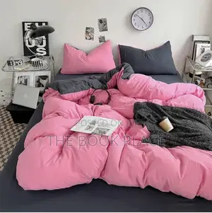 Pink and Gray Pure Luxury Cotton Bedding Set