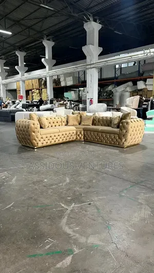Elite Well Designed Buttoned L Shaped Sofa Chair