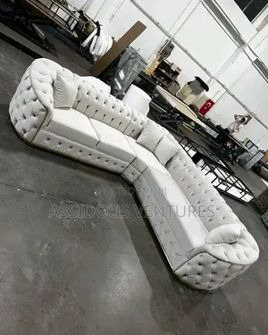 Rich White Elite High Quality L Shaped Sofa Chair