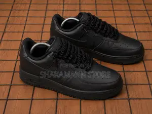 Original Nike Air Force 1 Triple Black Chunky Lace Af1